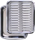 Broiler Pan for Oven 16.75 x 13 - Heavy Duty Chrome Broiler Pan