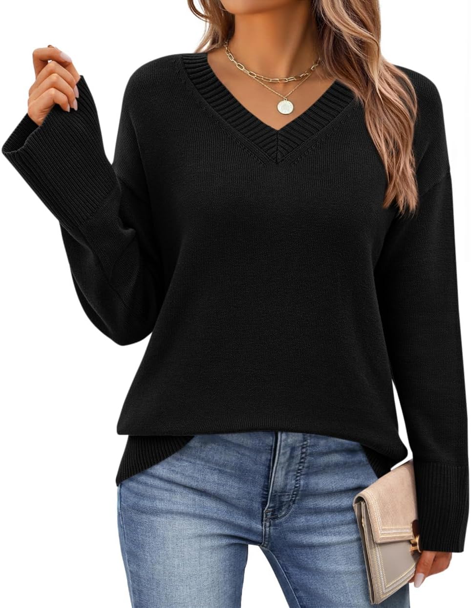 PRETTYGARDEN Womens V Neck Sweaters for Fall 2025 Fashion