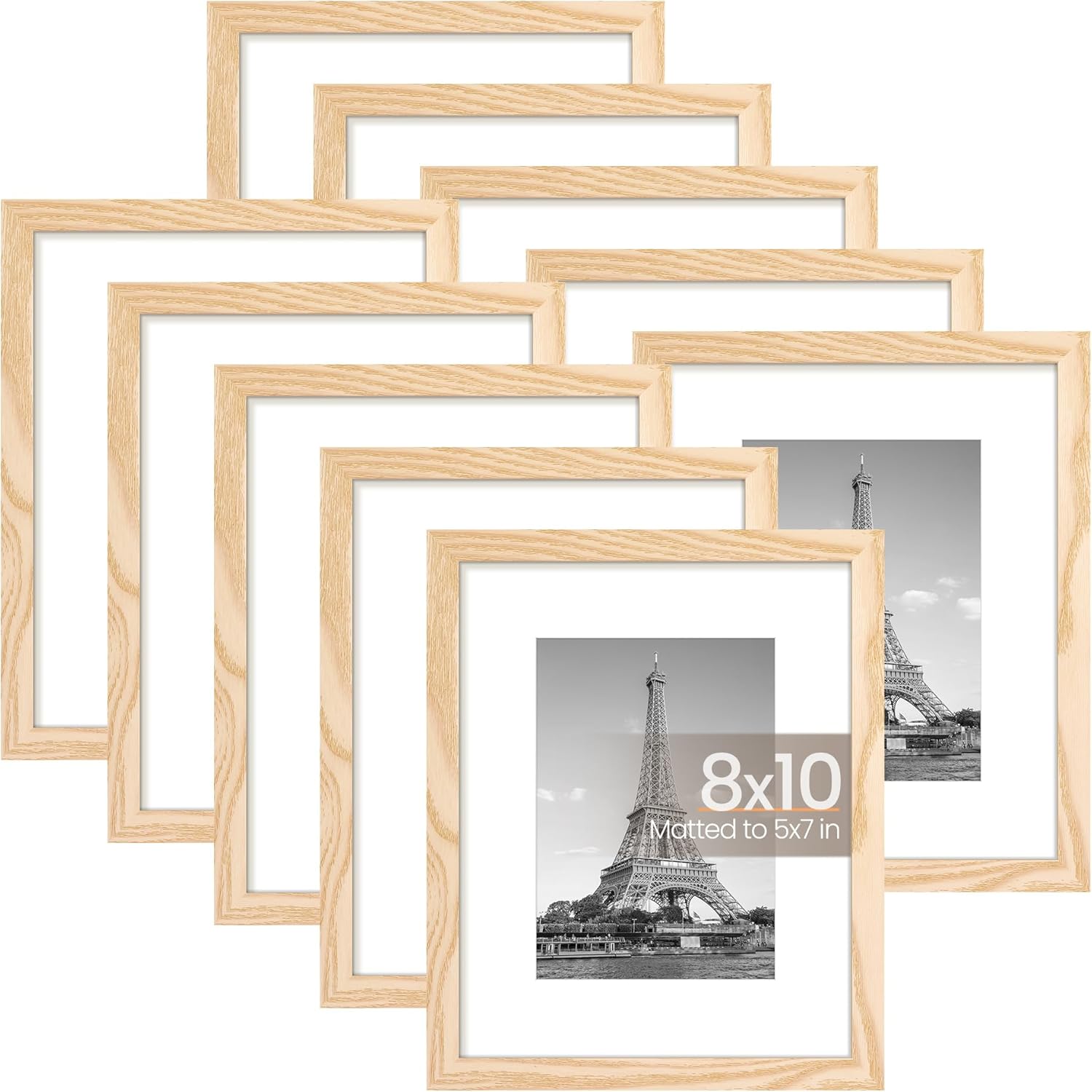 Upsimples 8x10 Picture Frame Set of 10 for Wall or Tabletop