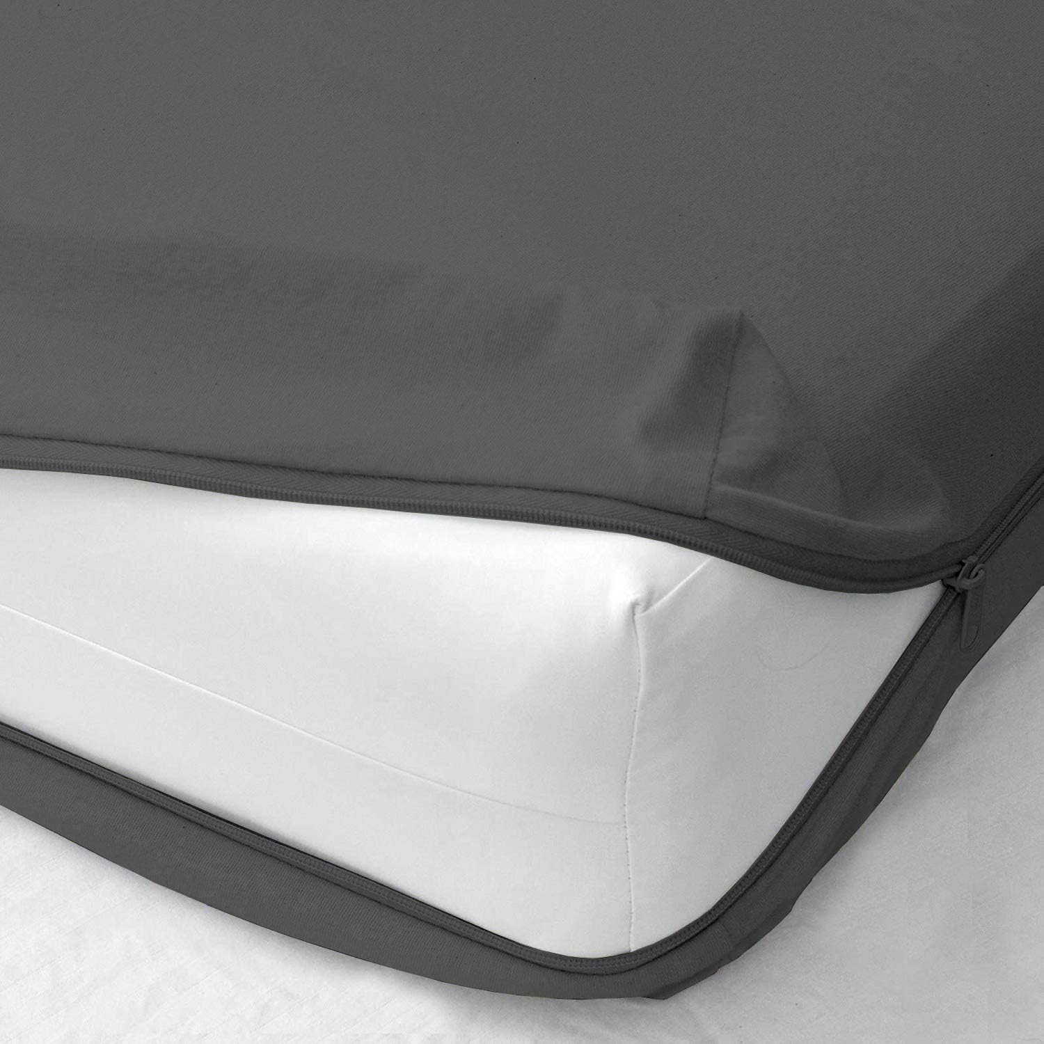 Zipper Fitted Sheet Full Size with 8 Inch Deep Pocket Comfort