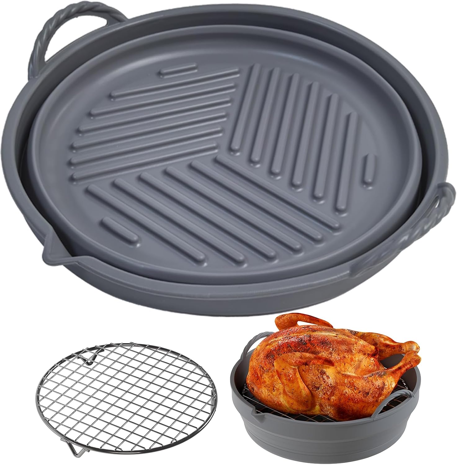 LUXCONE Reusable Air Fryer Liners: Non-Stick & Easy Clean!