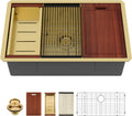 Sarlai 33 Undermount Sink Gold Stainless - Workstation Deep Single