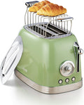 Green Cute Retro Toaster 2 Slice with Wide Slots - Vintage Countertop