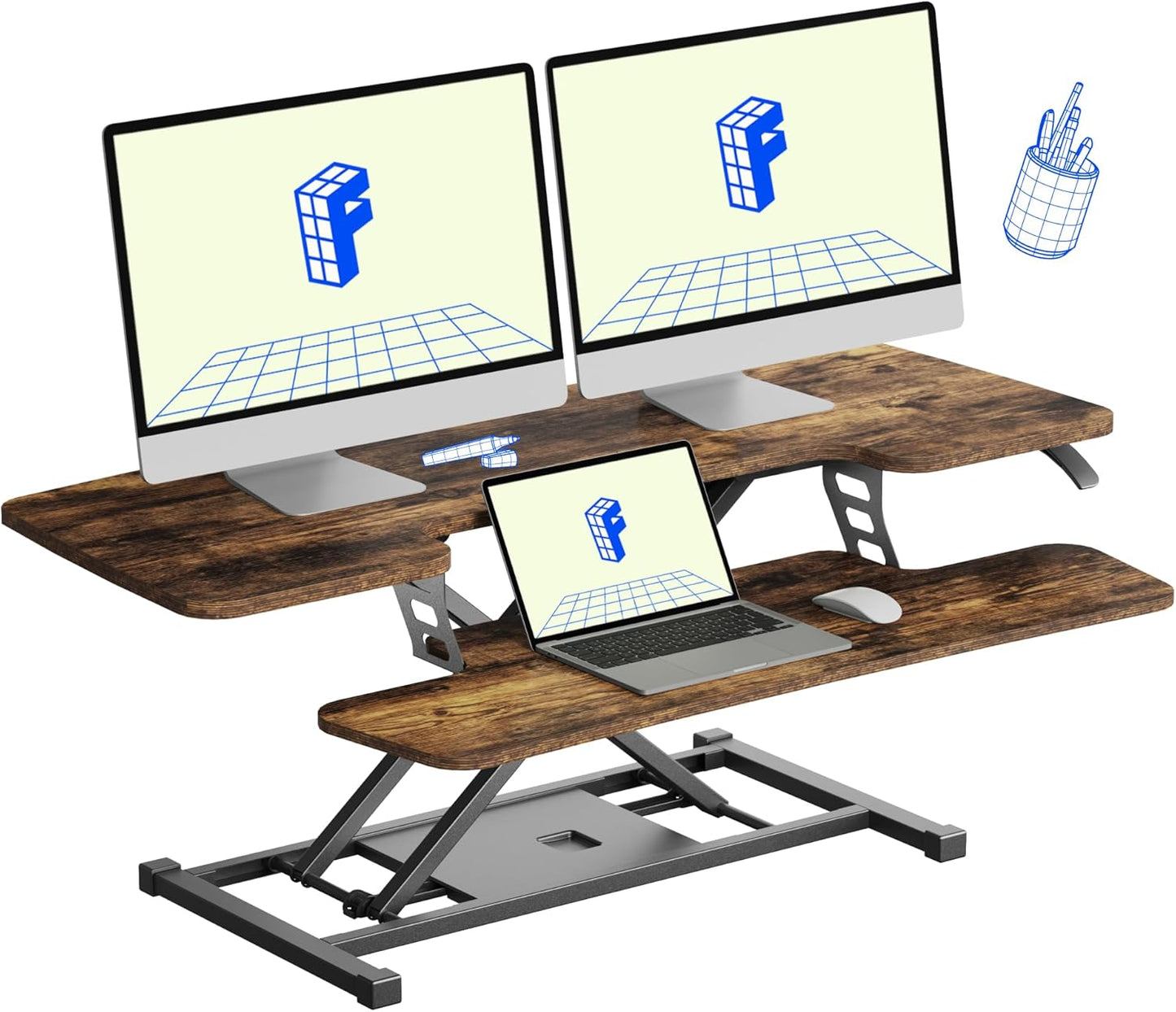 FLXISPOT 42-inch Standing Desk Converter for Ergonomic Work