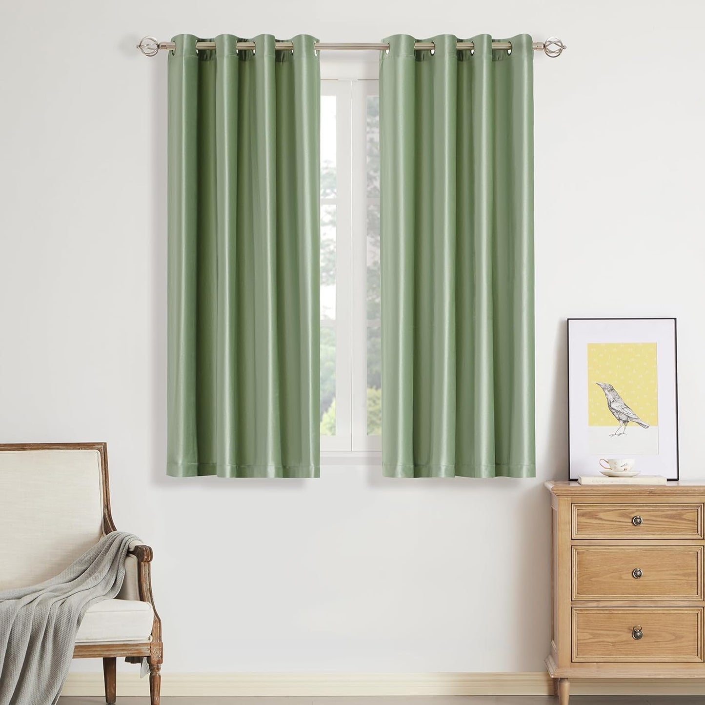 Luxurious Velvet Sage Green Curtains for Living Room Decor
