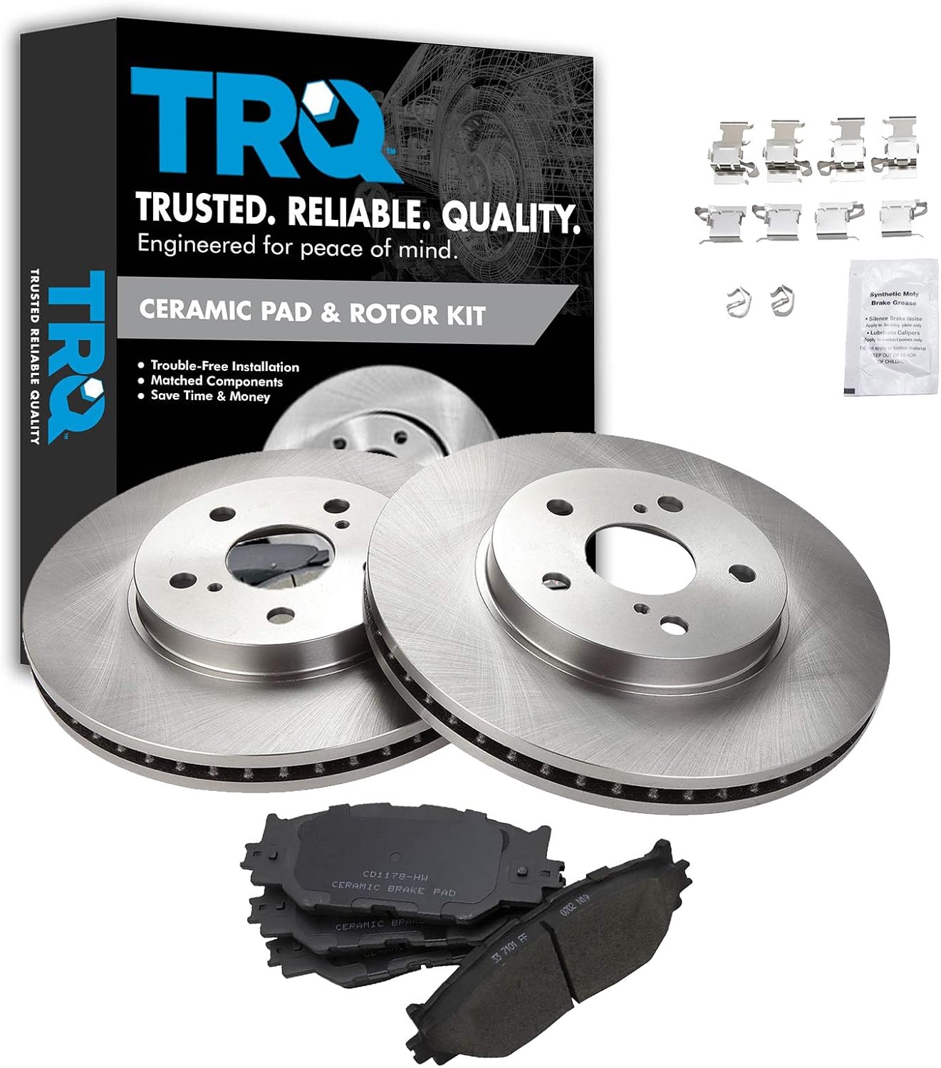 TRQ Front Brake Pad & Rotor Kit for Lexus IS250 2006-2015