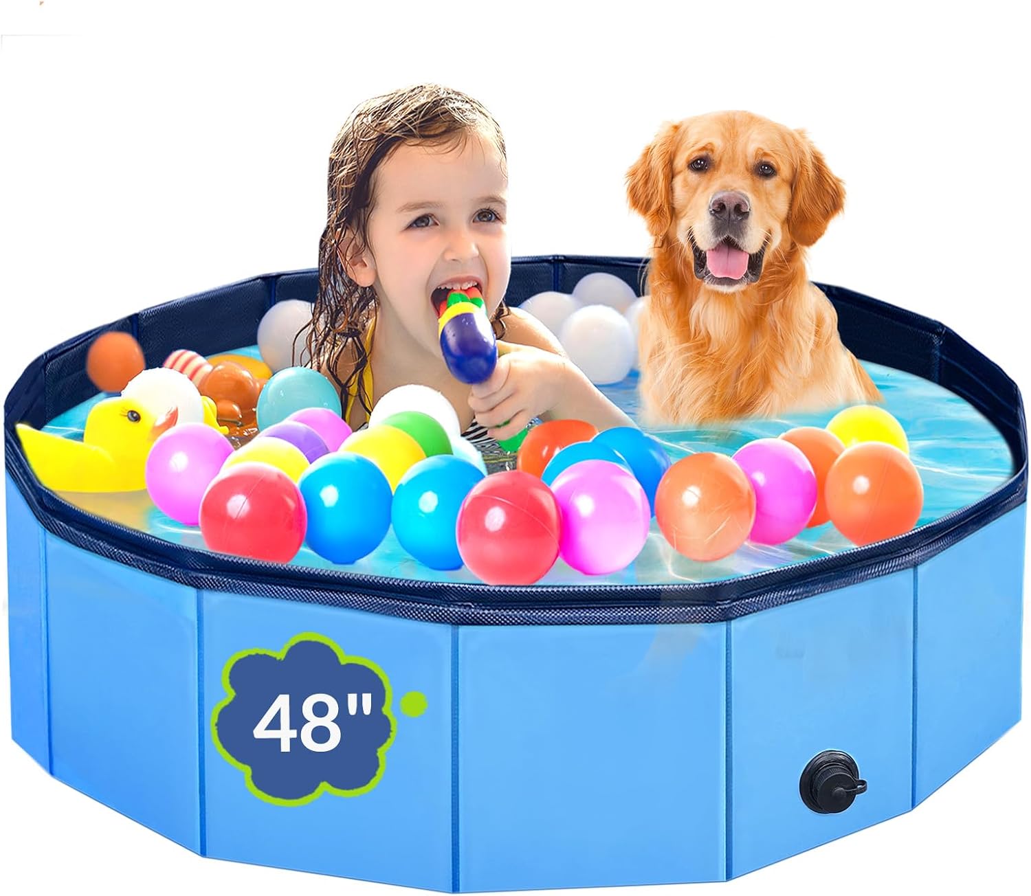 Dog Pool, Foldable Pet Swimming Pool for Small Dogs and Cats