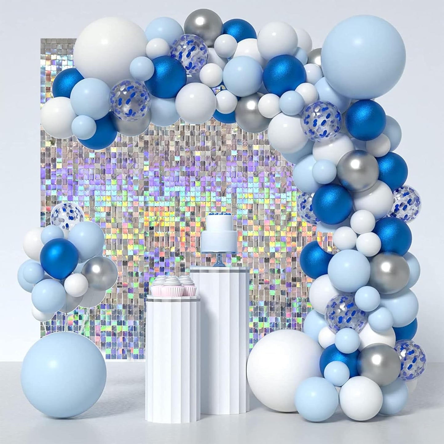 Iridescent Sliver Shimmer Wall Backdrop for Stunning Events