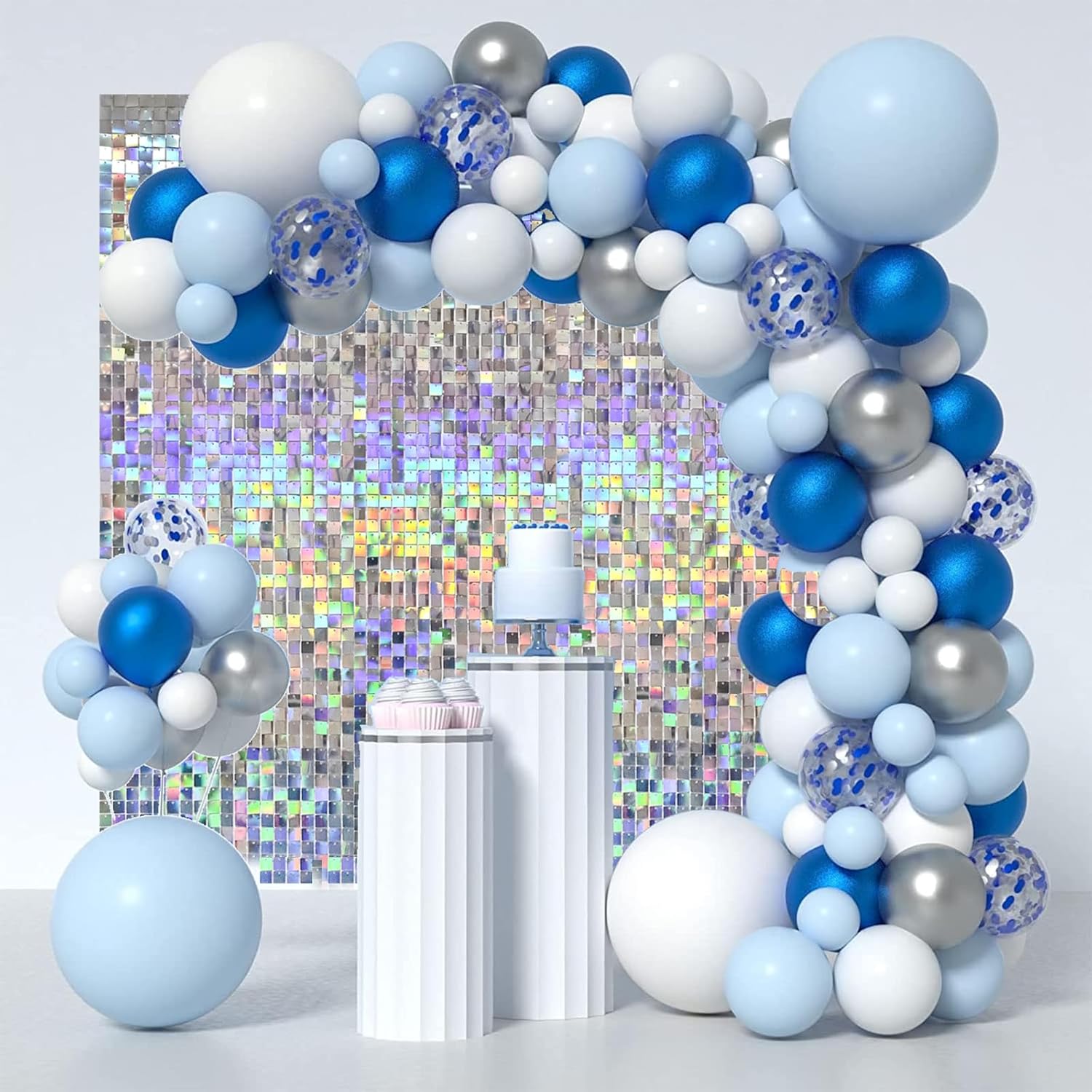 Iridescent Sliver Shimmer Wall Backdrop for Stunning Events