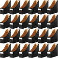 Cardboard Magazine File Holders 24-Pack - Compact Desk Storage