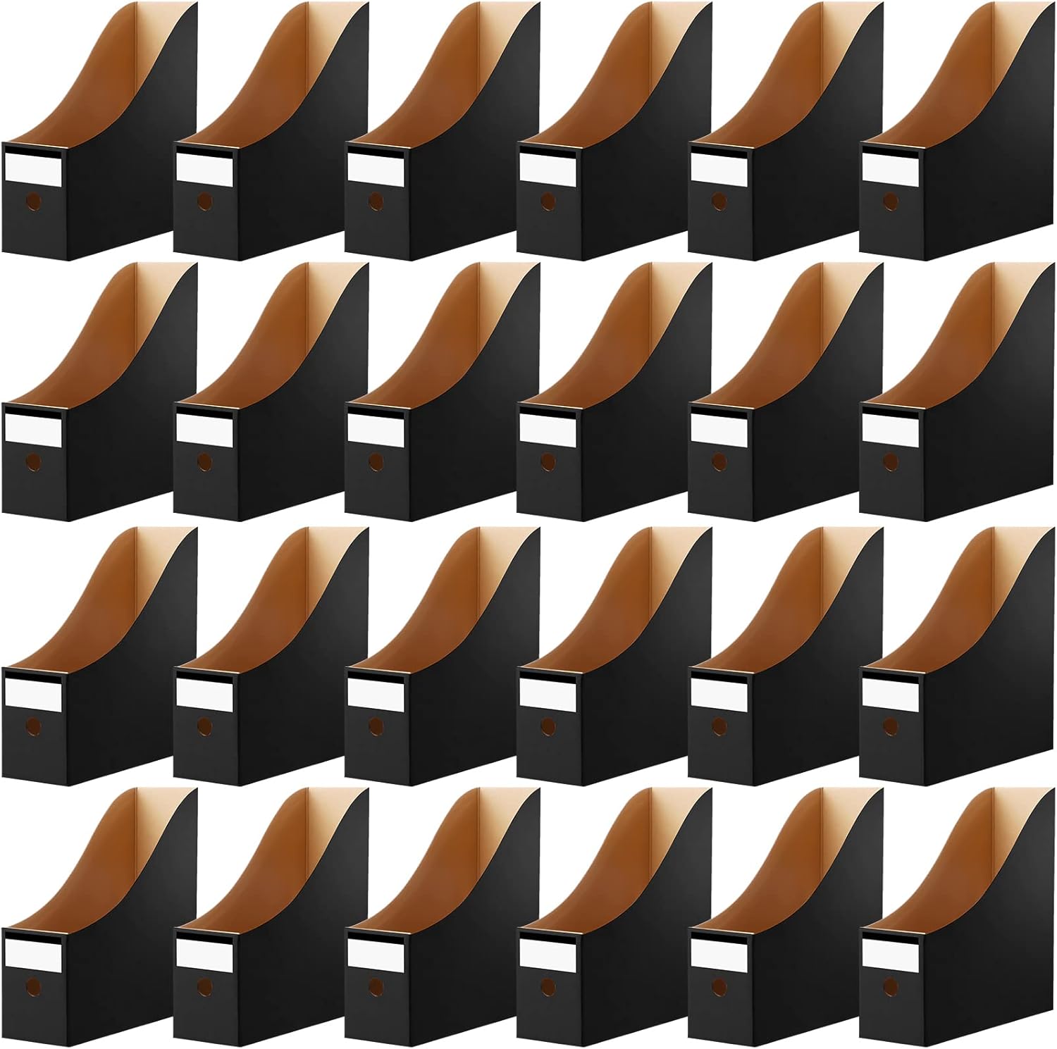 24 Pcs Cardboard Magazine File Holders for Desk Organization