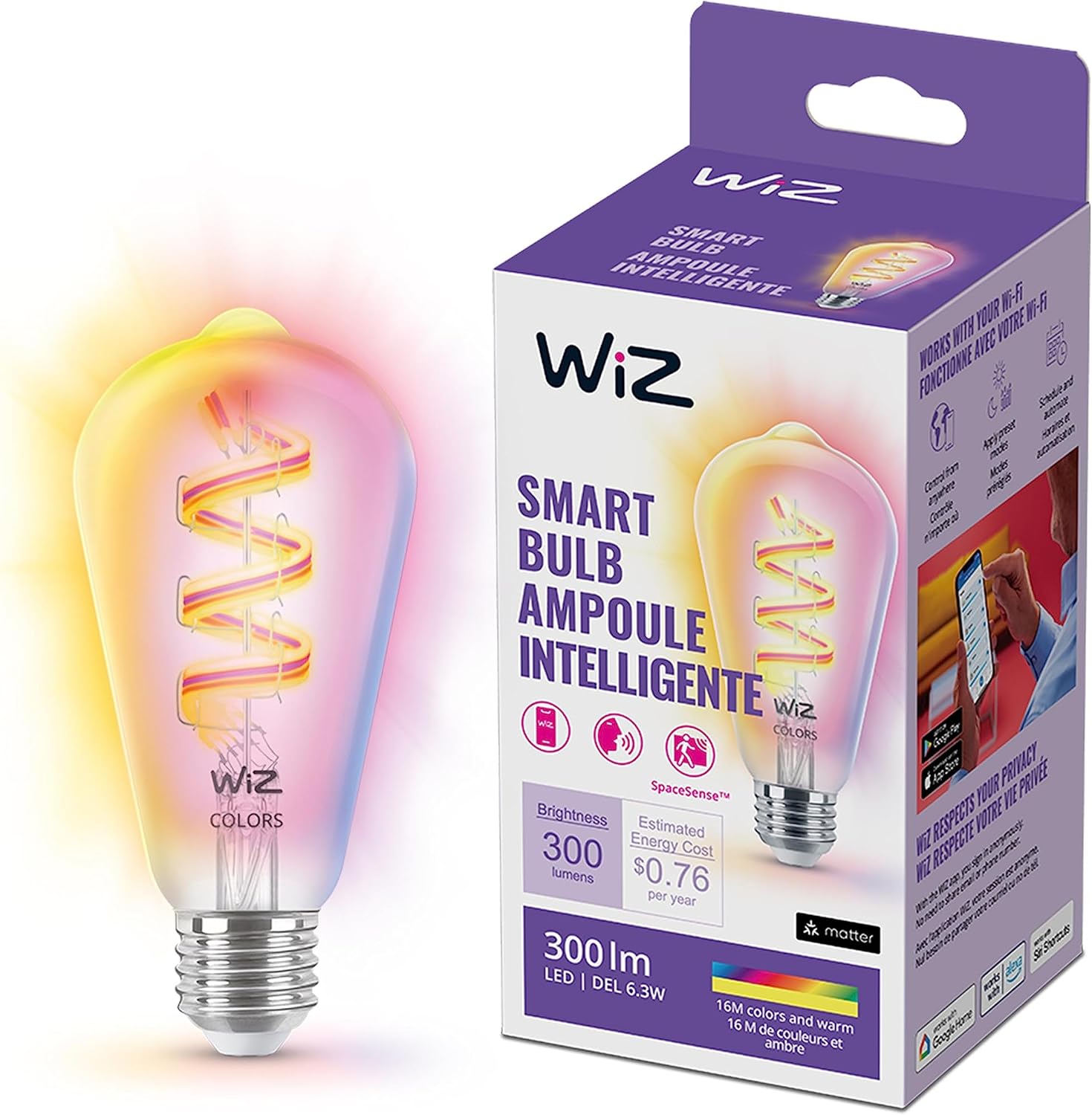 WiZ Color ST19 Smart Bulb - Enhance Your Home Lighting Experience