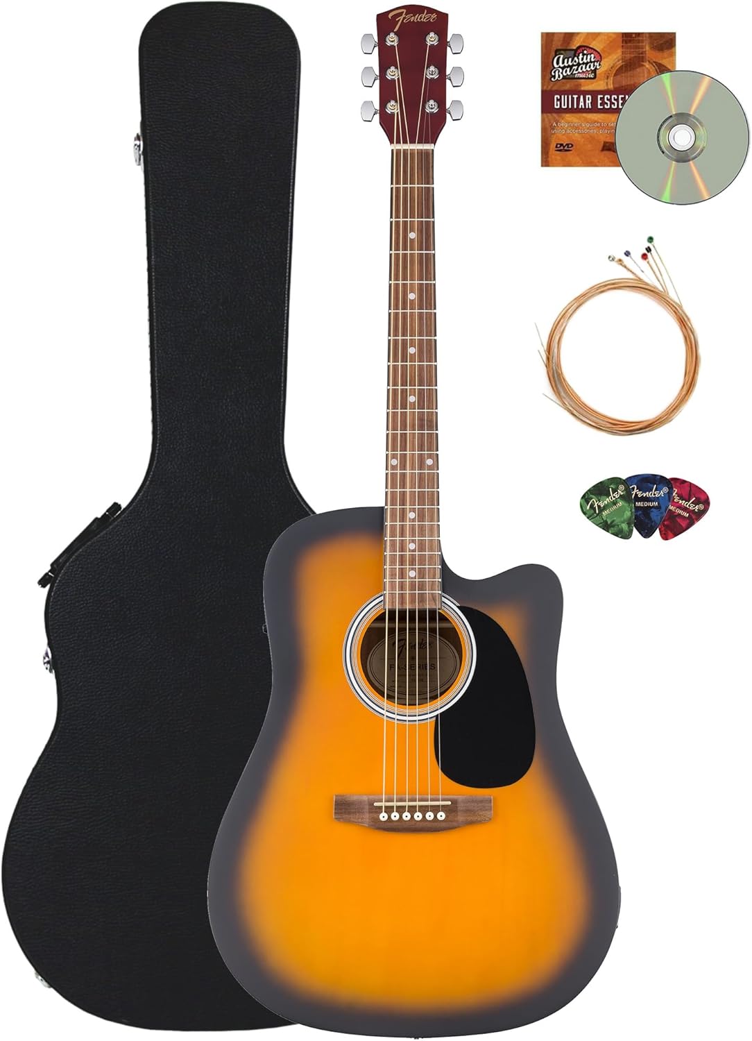 Fender FA Series Dreadnought Acoustic-Electric Guitar Bundle