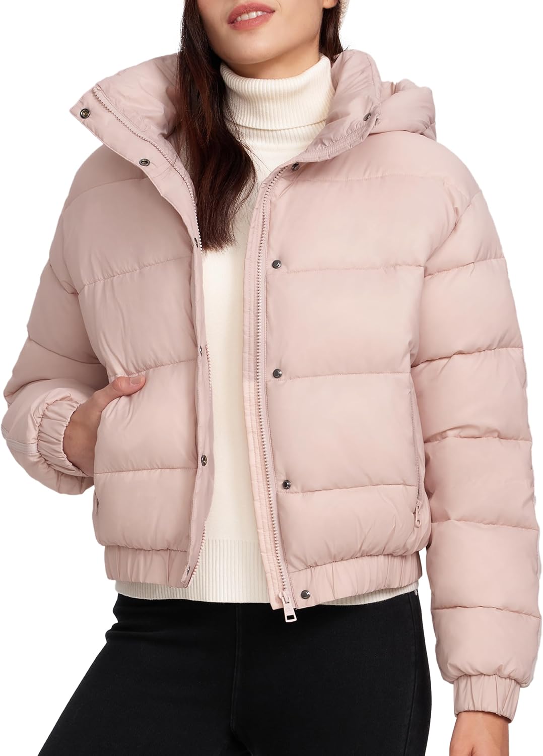 Pioneer Camp Women's Winter Cropped Puffer Jacket for Style