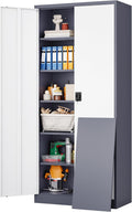 Wide & Deep Metal Storage Cabinet with 6 Shelves - Lockable 72in Steel