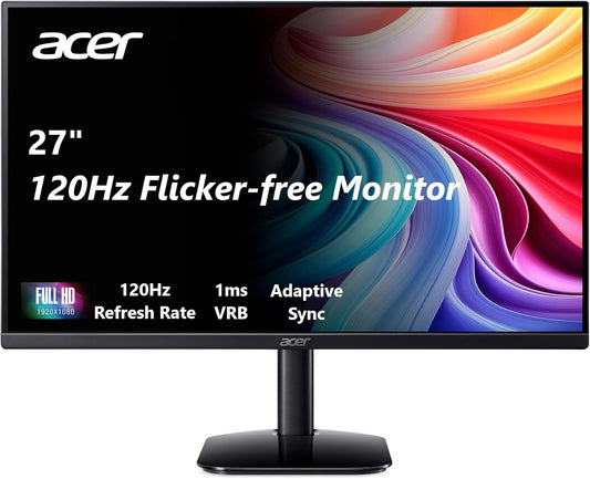 Acer 27 Full HD Gaming Monitor | 120Hz Refresh | 1ms VRB | FreeSync Compatible