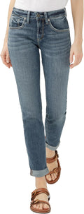 Silver Jeans Co. Womens Boyfriend Mid Rise Slim Leg Jeans Clothing
