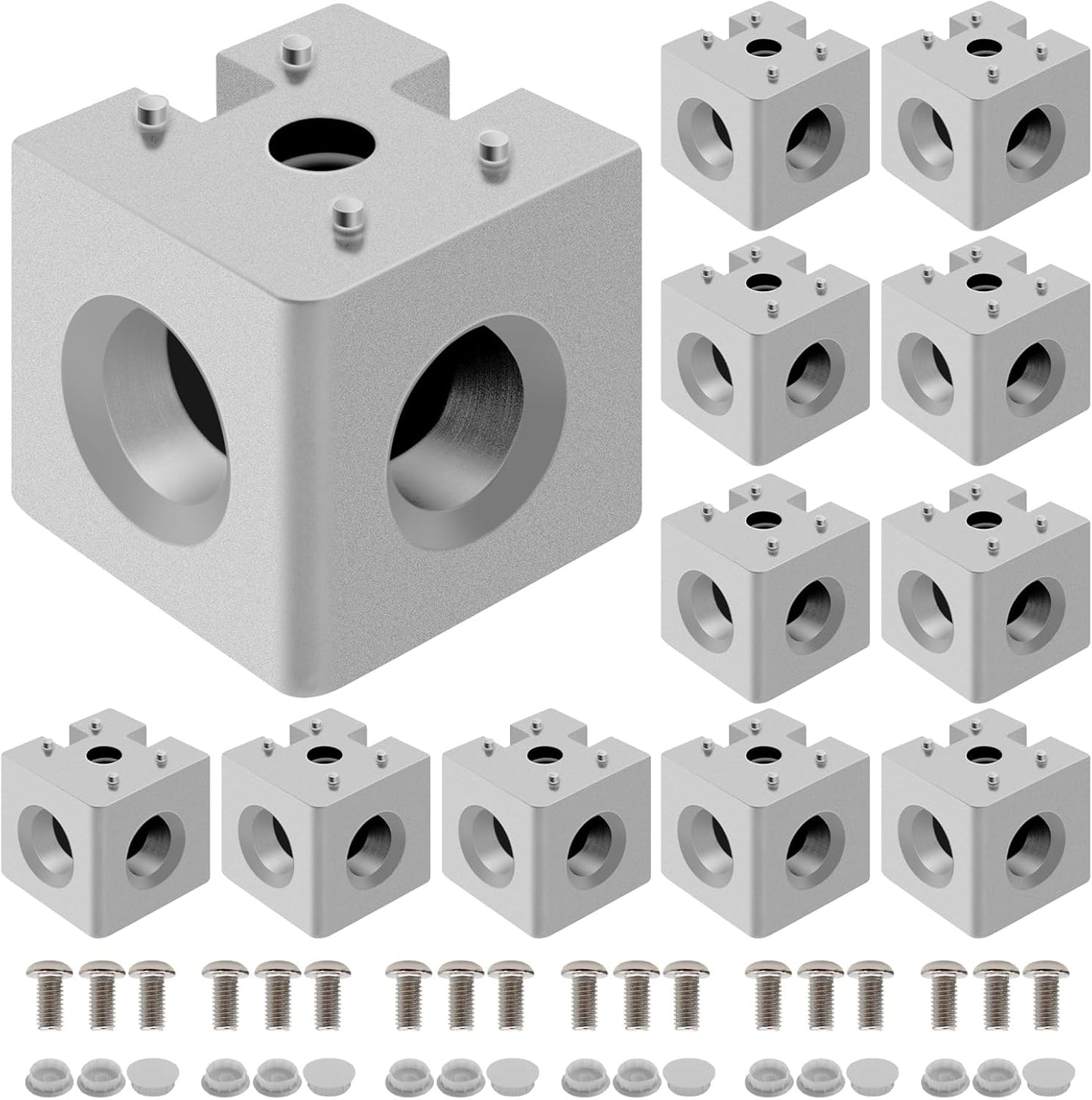 12pcs 4040 3-Way Corner Cube Silver for 3D Printer Accessories