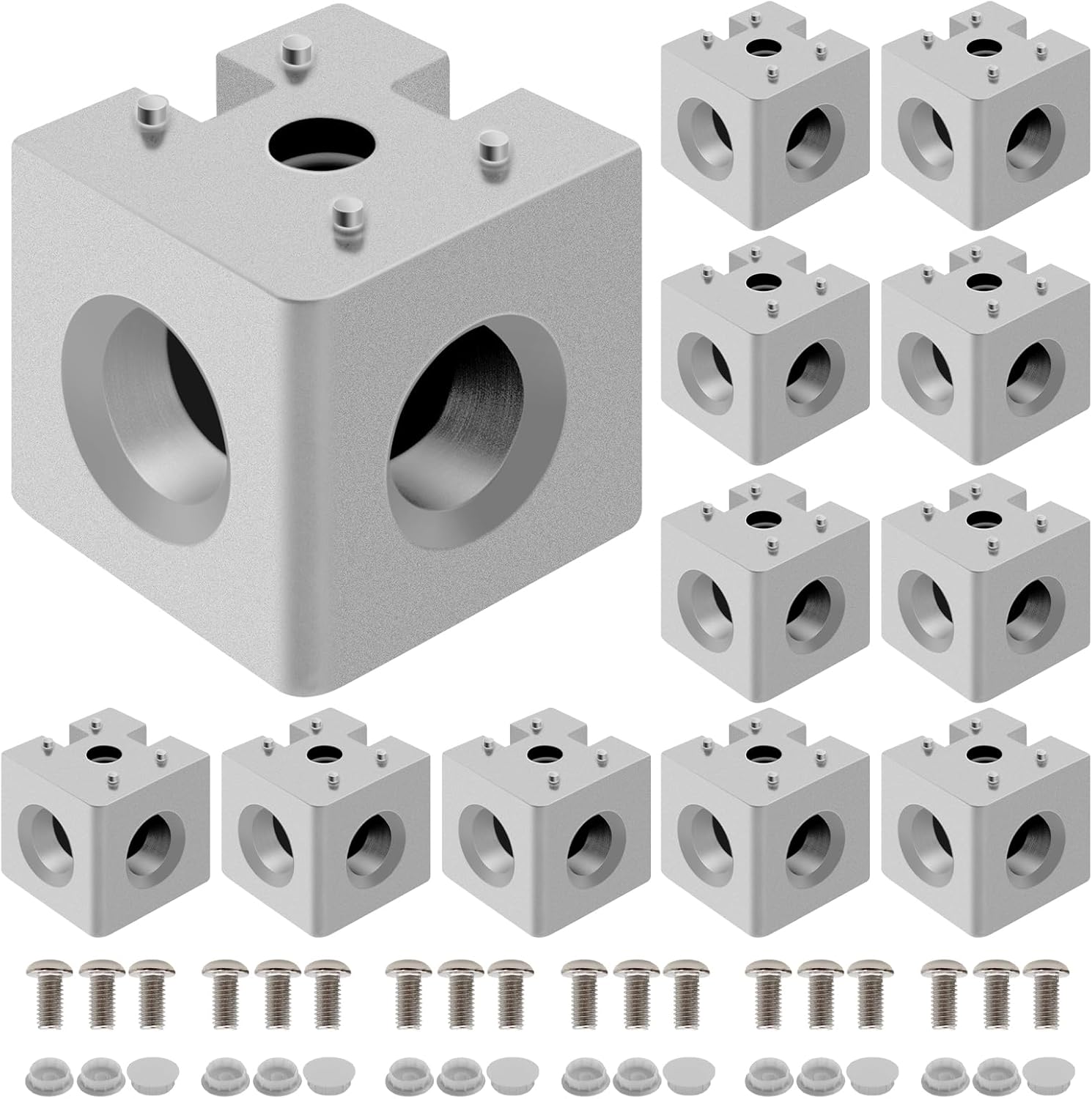 12pcs 4040 3-Way Corner Cube Silver for 3D Printer Accessories