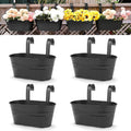OGIMA Hanging Flower Pots 4pcs Metal Wall Planters - Removable Hooks