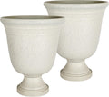 Elegant 19.5 H Plastic Urn Planters for Indoor Outdoor Use