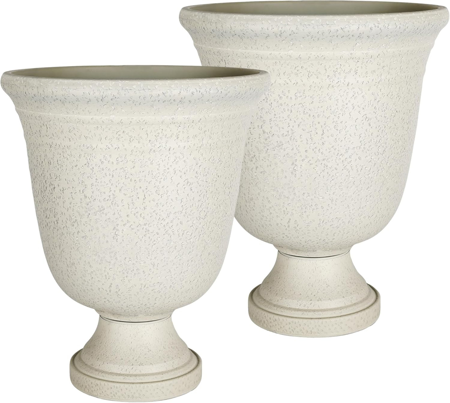 Elegant 19.5 H Plastic Urn Planters for Indoor Outdoor Use