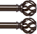Bronze Decorative Farmhouse Curtain Rods 2Pack 18-45in - Rustic Twist