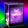 Light Up Acrylic Donation Ballot Box - 20 Color Changing Tip Jar