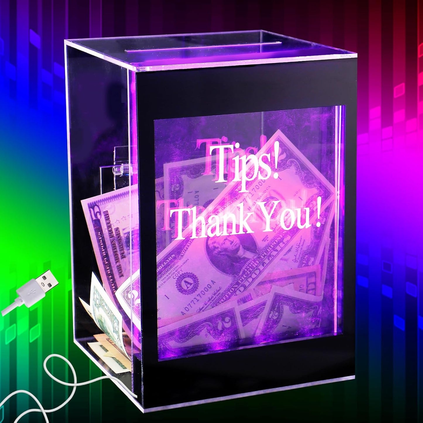 Light Up Acrylic Donation Ballot Box for Tips and Votes