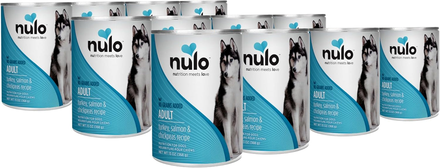 Nulo Grain-Free Turkey Salmon Chickpeas Wet Dog Food 12 Cans