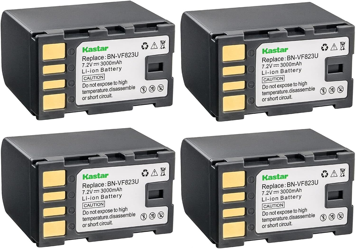 Kastar BN-VF823 Battery 4-Pack for JVC Cameras - High Capacity