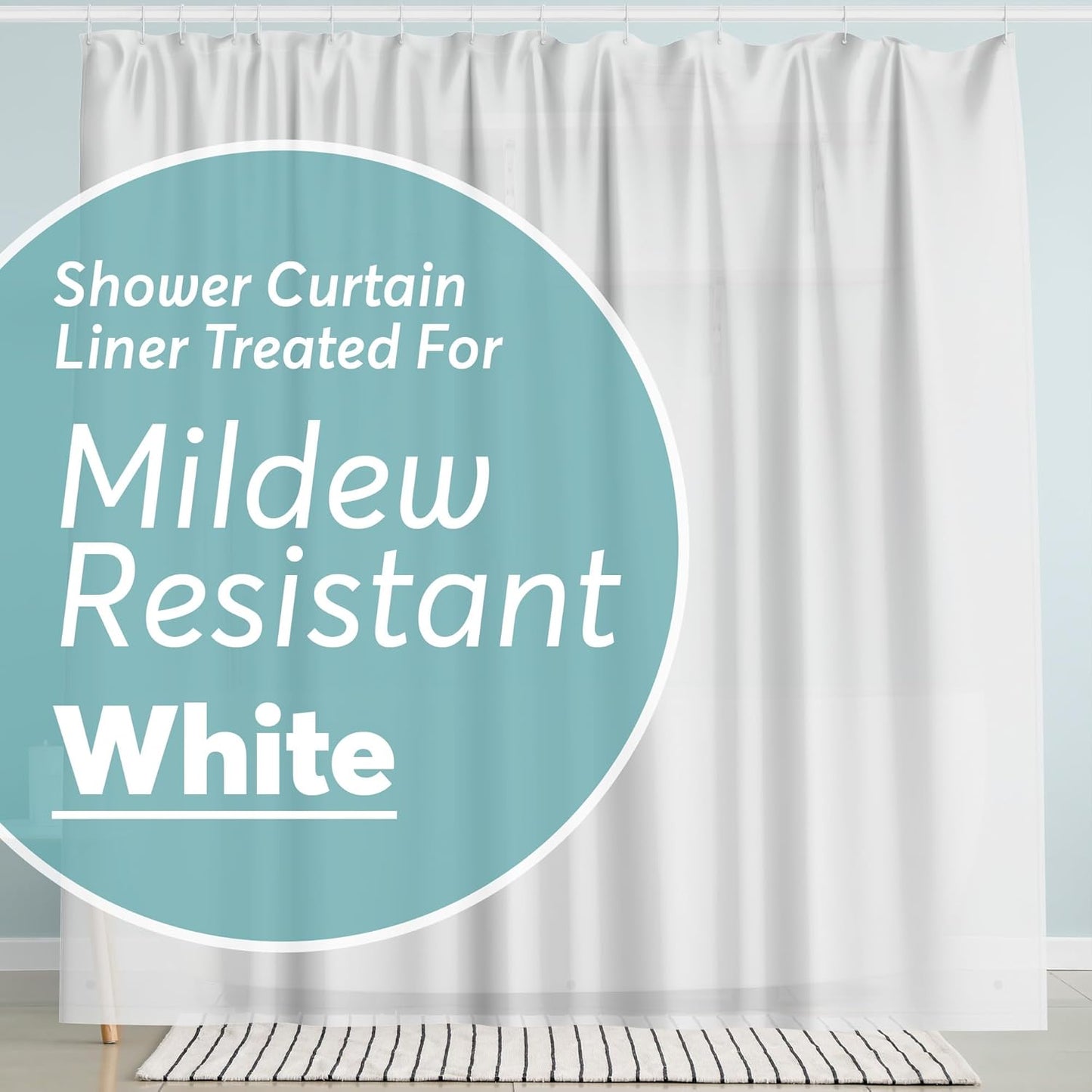 BigFoot Premium PEVA Shower Curtain: Odor-Free & Strong Magnets