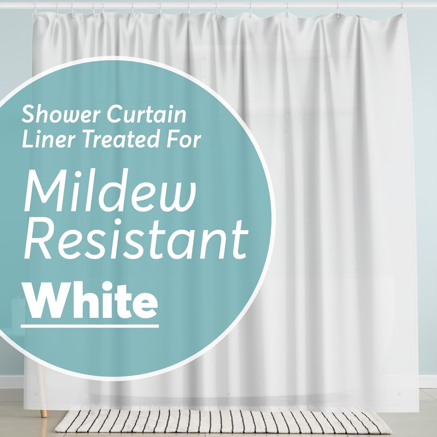 BigFoot Premium PEVA Shower Curtain: Odor-Free & Strong Magnets