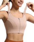 Adjustable High Impact Sports Bra Zip Front Full Coverage - Support