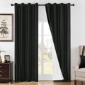 Joydeco Linen Blackout Curtains 96 in - Heavy Duty Thermal Drapes