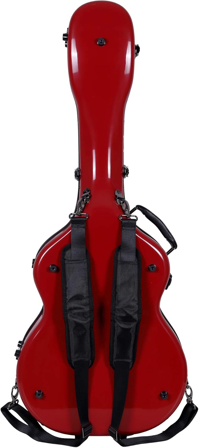 Crossrock Fiberglass OM Guitar Case - TSA Latch