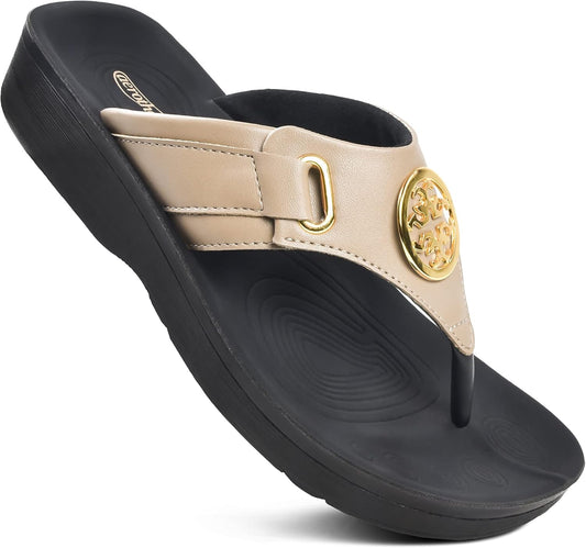 AEROTHOTIC Arch Support Flip Flops for Women Stylish Comfort