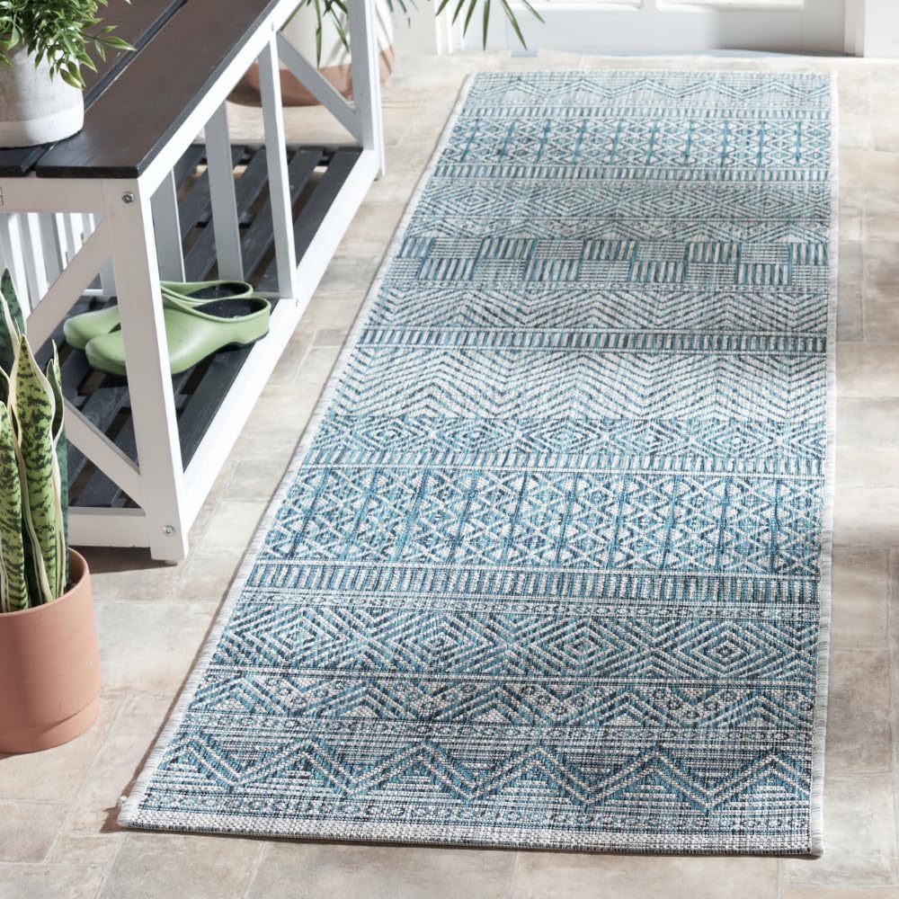 SAFAVIEH Washable Rug Outdoor Courtyard Collection Runner