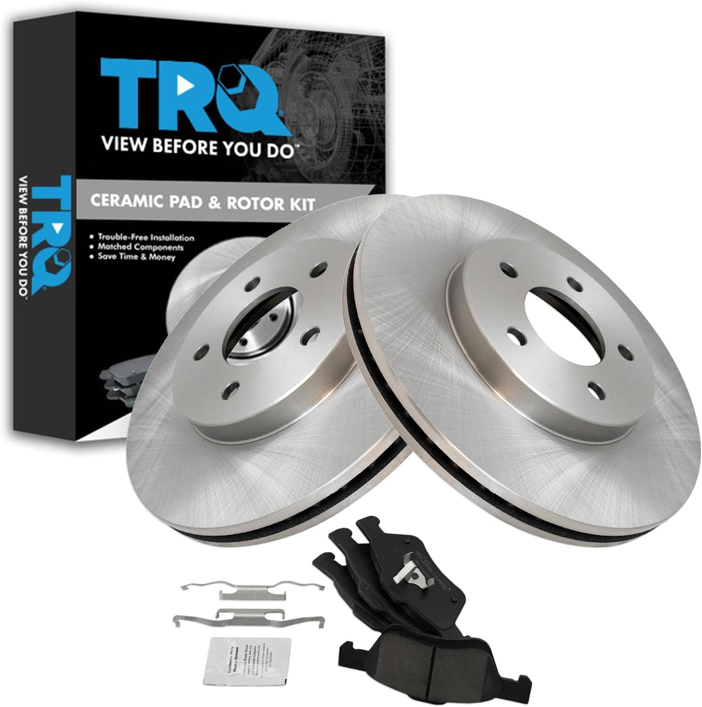TRQ Front Brake Pad & Rotor Kit for 2011-2012 Ford Escape