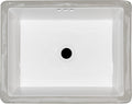 17 in x 13 in Rectangular Porcelain Undermount Vanity Sink - Flat