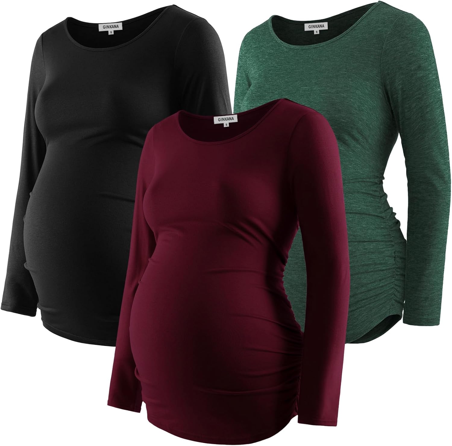Women's Baseball Crew Neck Flower Raglan Sleeve Maternity Top
