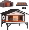 Heated Outdoor Cat House - Triple-Layer Weatherproof Shelter
