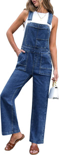 Jean Overalls for Women Straight Leg Baggy Stretchy