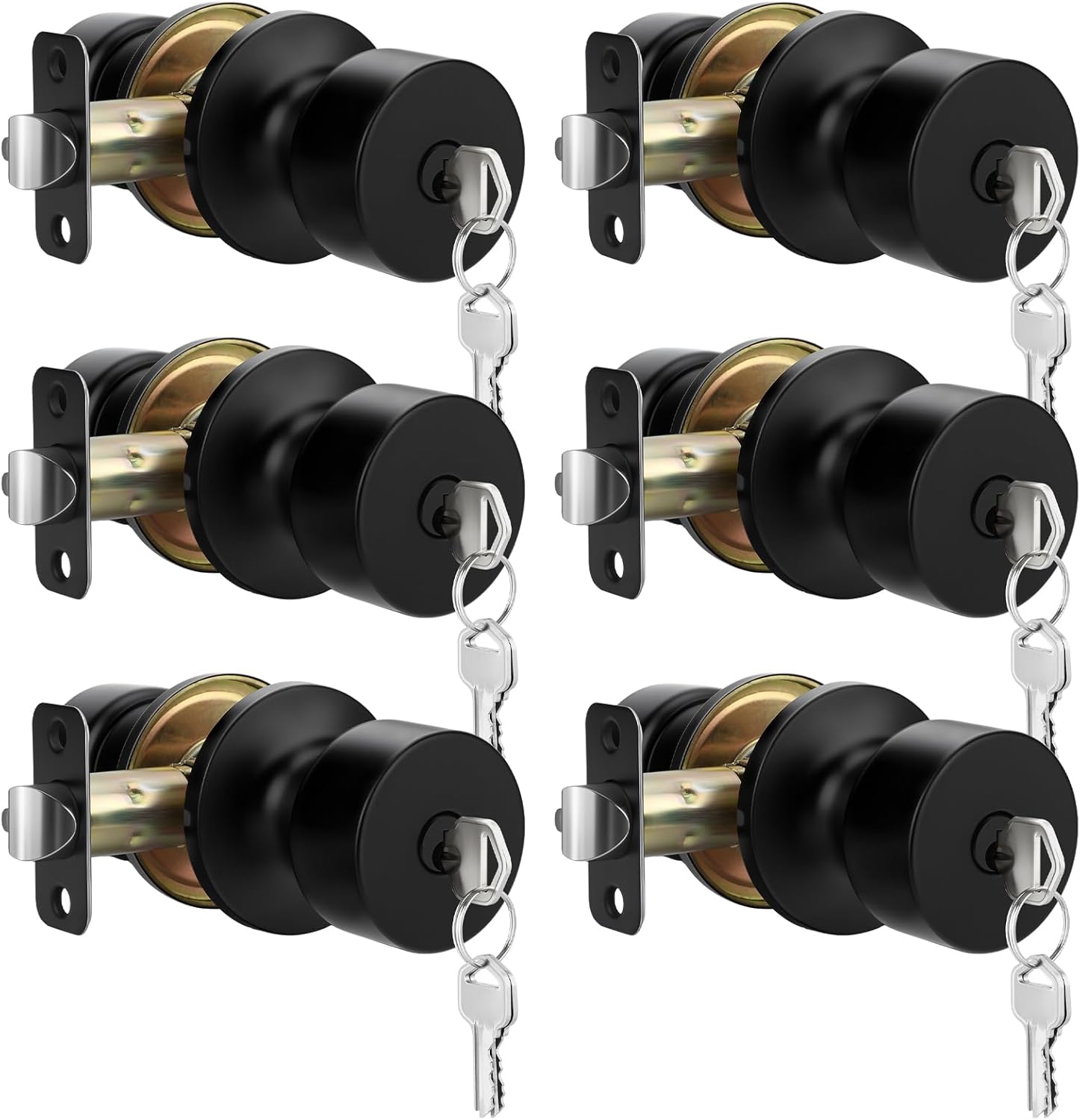 Matte Black Keyed Door Knob Set for Stylish Home Entry