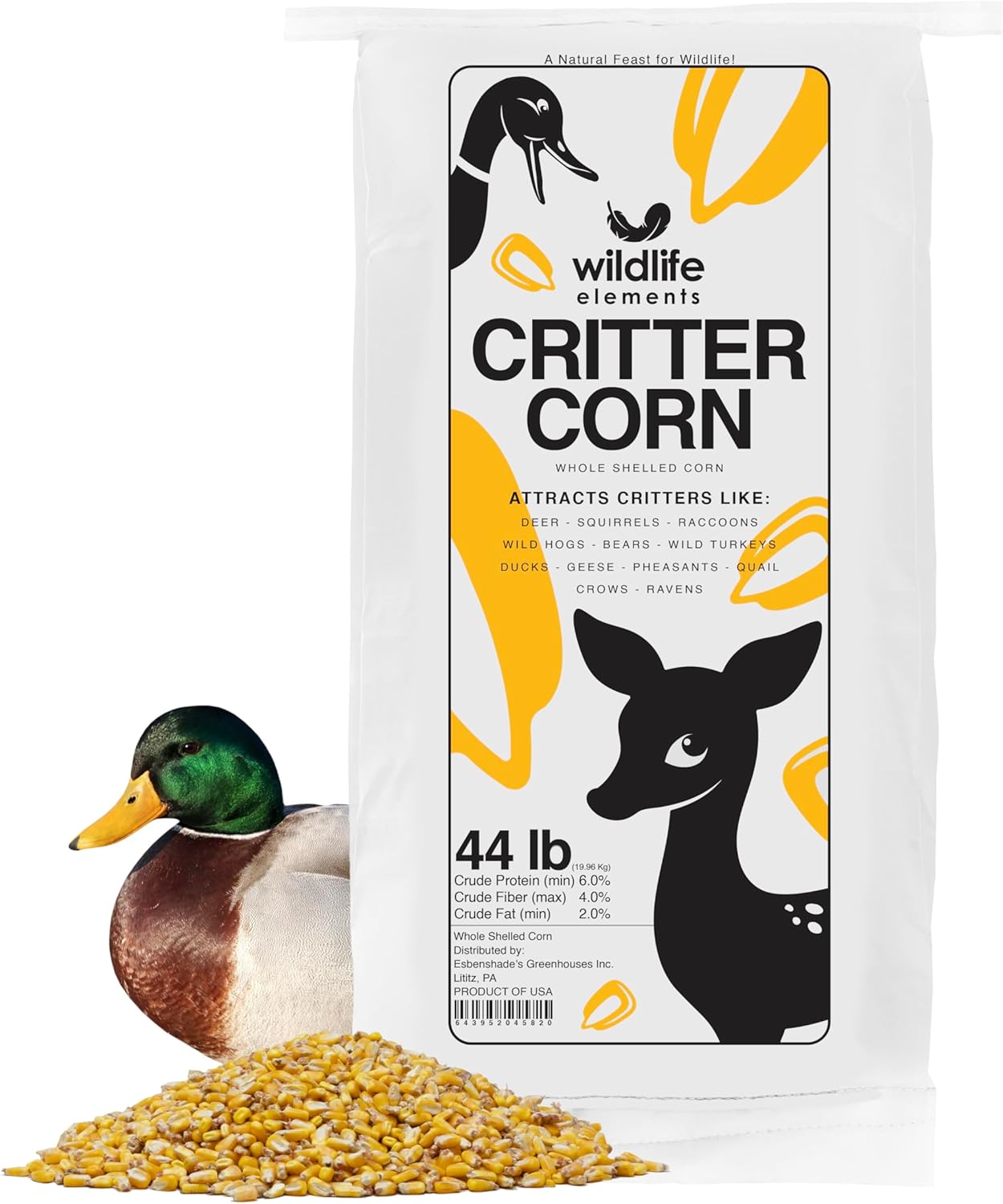 Critter Corn Natural Whole Shelled Corn for Wildlife Feeding