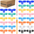 100 Packs Earbuds Bulk Classroom Headphones - Colorful Class Sets