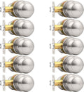 Probrico Interior Door Knobs Flat Ball Passage Set - Satin Nickel