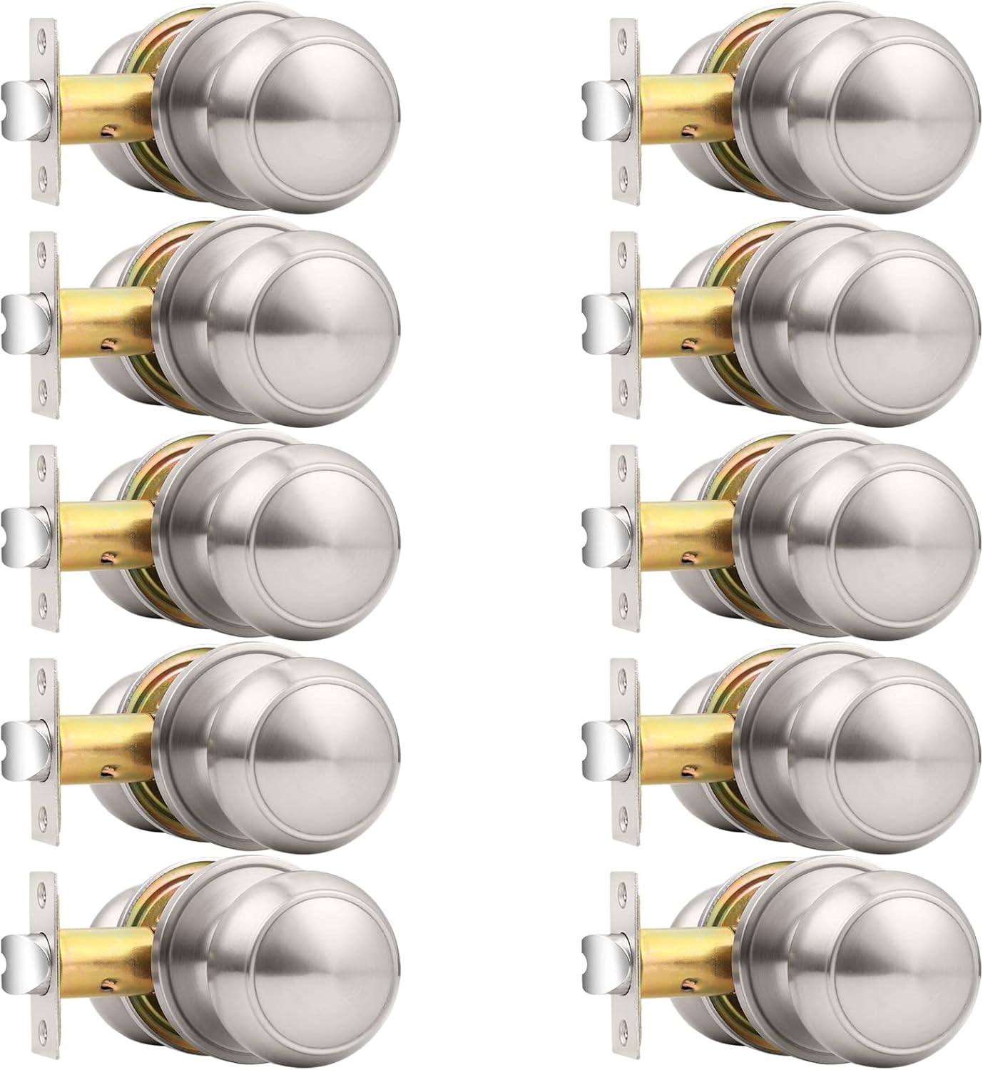 Probrico Interior Door Knobs for Hallway, Brushed Nickel Finish