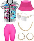 80s 90s Outfit for Women Unisex Hip Hop Costume - Neon Accessory Set