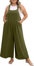 Plus Size Jumpsuit Wide Leg Adjustable Straps Romper - Comfortable Fit